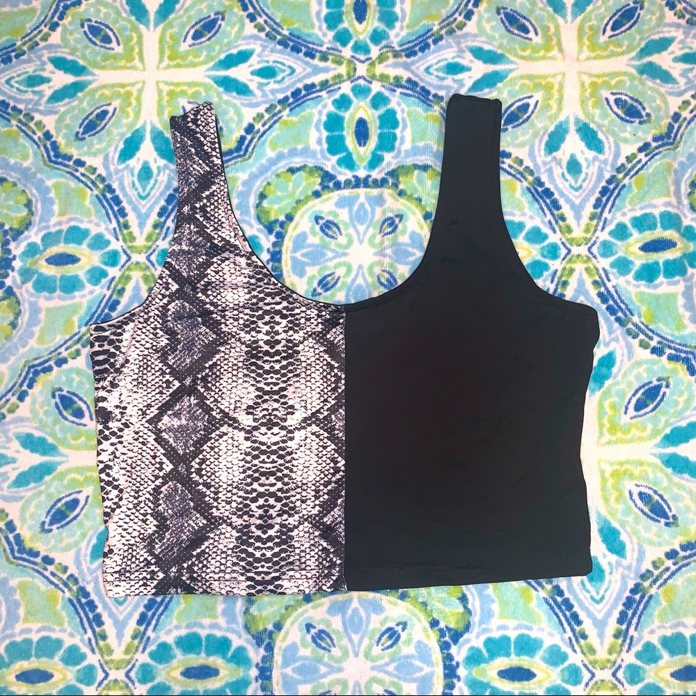 NEW HALF N HALF CROP TOP